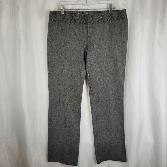 Gianni Bini Black Gray Cotton Twill Womens Career Wear Trouser Pants Size 12 - Picture 1 of 9